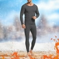 thumbnail image 2 of Letdown Mens Long Johns Thermal Underwear 2 Piece Set, Thermal Base Layer Crewneck Top Pants with Fly Long Underwear Warm Base Layer for Winter Skiing Hunting (Grey-D, XL), 2 of 6