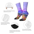 thumbnail image 4 of Balery Colorful Purple Cosmos Flower Calcetas Largas con Estampado para Hombre y Mujer – Suaves y Transpirables, Talla Única (US 5-11), 4 of 6