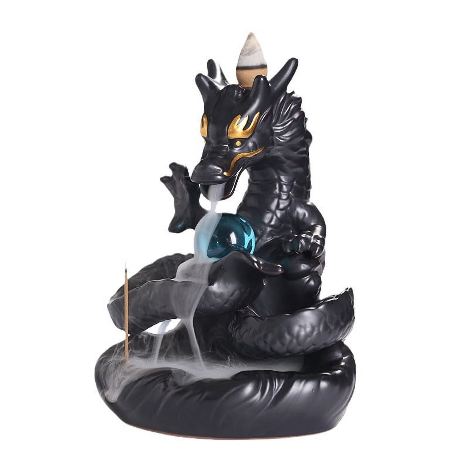 Ceramic Backflow Incense Burner Creative Chinese Dragon Smoke Waterfall Reflow Incense Holder Handicraft Home Decorations