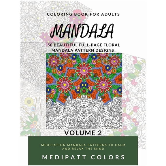 Mandala: 50 Beautiful Full-Page Floral Mandala Pattern Designs, (Paperback)