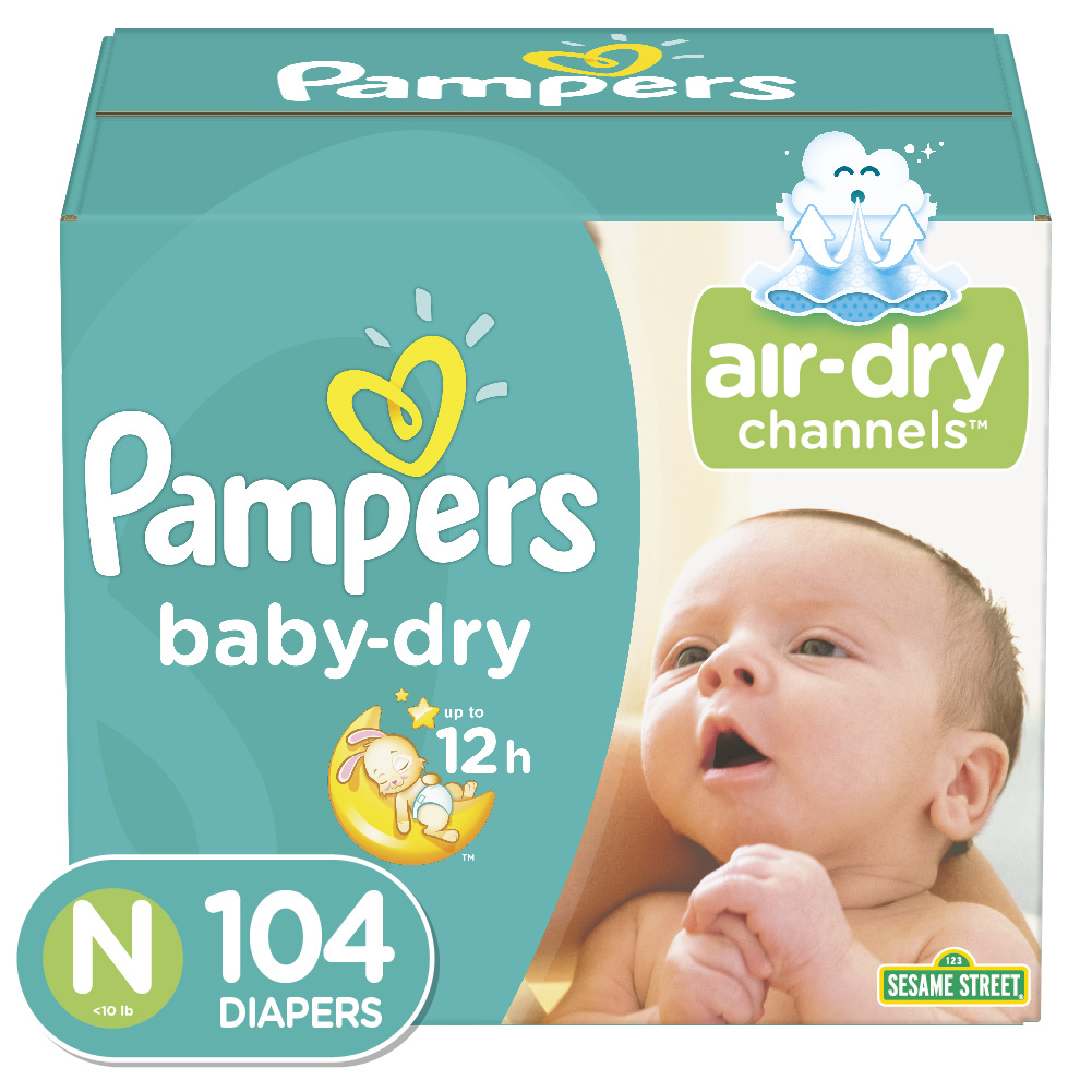Pampers Newborn Size 0/<10 lb 120 Count Swaddlers Disposable Baby Diaper keep Dry