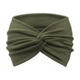 thumbnail image 3 of Ljudmp Women's Men's Extra Wide Headbands Soft Turban Twist Headband Stretchy Non Slip Workout Yoga Hair Band Blackish Green, 3 of 5