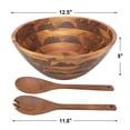 thumbnail image 5 of Juego de ensaladeras AIDEA de madera de acacia con utensilios de 12,5 pulgadas, 5 of 5