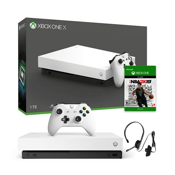 Microsoft Xbox One 1TB Special White Edition 4K HD + Xbox Chat Headset - 2K19 Bundle - Walmart.com