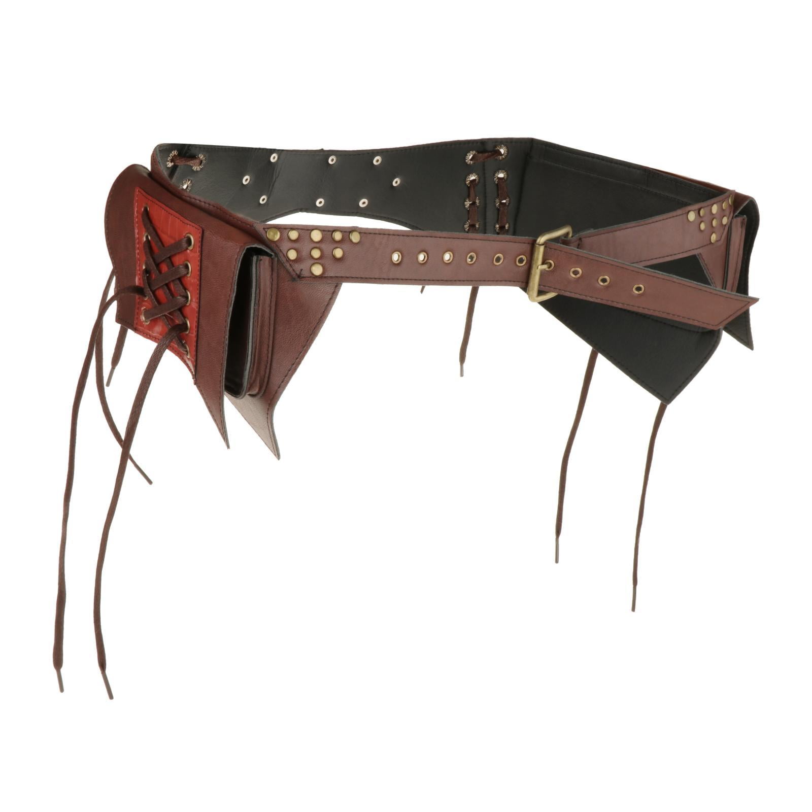 Fashion Fanny Pack Costume Bags Wallet Adjustable Steampunk Waist Bag Pouch for Brown