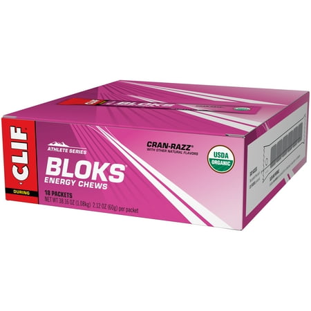 Clif Bloks - Energy Chews - Cran-Razz Flavor - 2.12 oz. (18 Count)