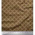 thumbnail image 1 of Soimoi Brown Georgette Viscose Fabric Diamond & Stripe Decor Fabric Printed Yard 42 Inch Wide, 1 of 3