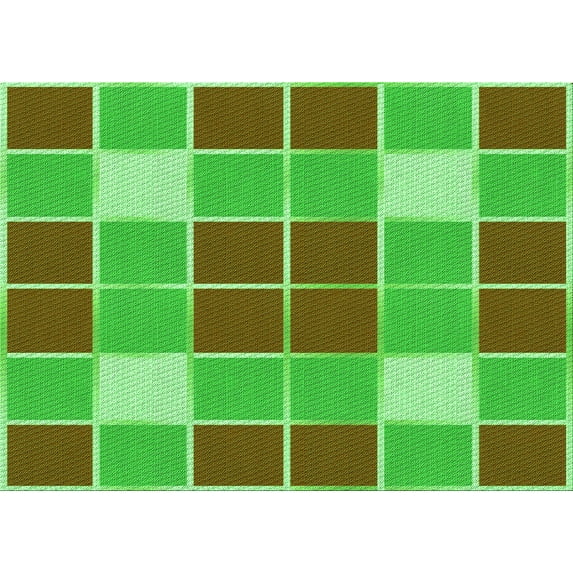 Ahgly Company Indoor Rectangle Patterned Neon Green Area Rugs, 8' x 12'