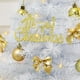 thumbnail image 4 of xihome Juego de rbol de Navidad de escritorio de 24 pulgadas con estrella dorada en la punta, bolas colgantes, placas con letras y lazos para decoracin navideña de la mesa., 4 of 6