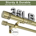 thumbnail image 3 of 1 Inch Antique Bronze Double Curtain Rods 144-164 Inch - Adjustable Heavy Duty Drapery Rods with Aluminum Alloy Brackets & Finials for Windows, 3 of 6