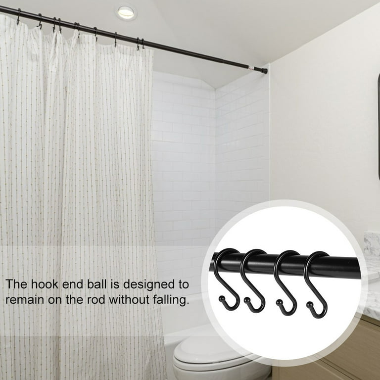 Pluokvzr 12 Pack S Hooks Hanging Metal S Shaped Shower Curtain