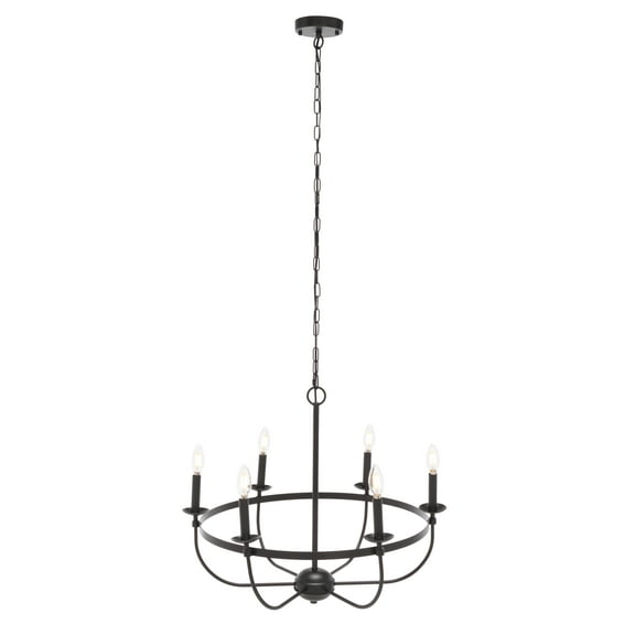 SAFAVIEH Lannan 6-Light Modern Black Steel Chandelier