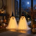thumbnail image 6 of BiFandian 2-Pack Halloween Ghost Decorations Outdoor, Ghost Decor with String Lights Remote Control, Spooky Party Decor for Living Room, Bedroom, Window, Halloween Decoration Indoor, 6 of 8