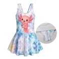 thumbnail image 5 of FUIALDOLG Galaxy Cute Axolotl Swimsuit Girl's One-Piece Swimsuits Sleeveless Swim Dress Tummy Control Tank Tops Flowy Skirt for Swimming,Water Sport,8-9Y, 5 of 7