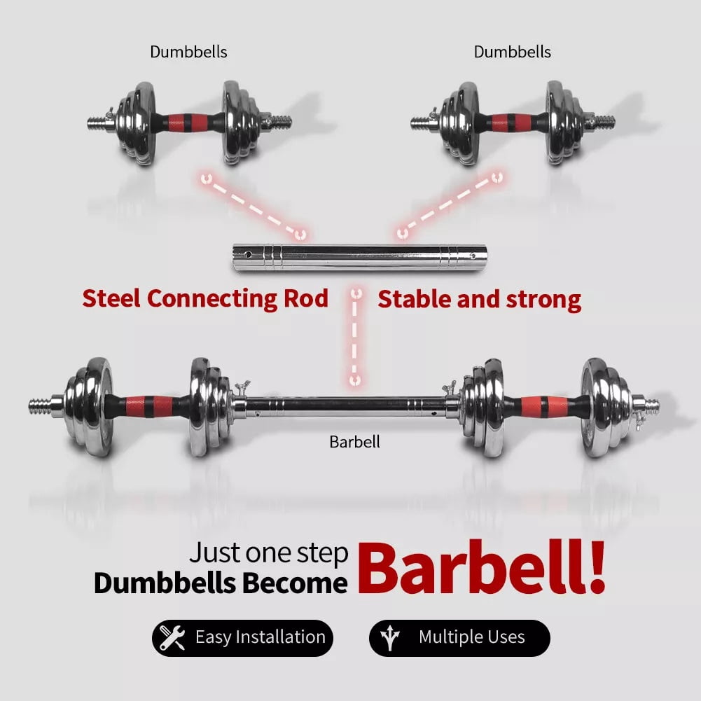 Exercise Equipment Adjustable Dumbbell Set Home Gym Cast Iron Barbell Sets with Carry Box 66lbs Office Bedroom Workout Dumbbells for Men and Women,Home Gym Equipment