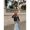 thumbnail image 5 of Women's  Knit Cardigan Scalloped Trim Button Down Long Sleeve Top, 5 of 5