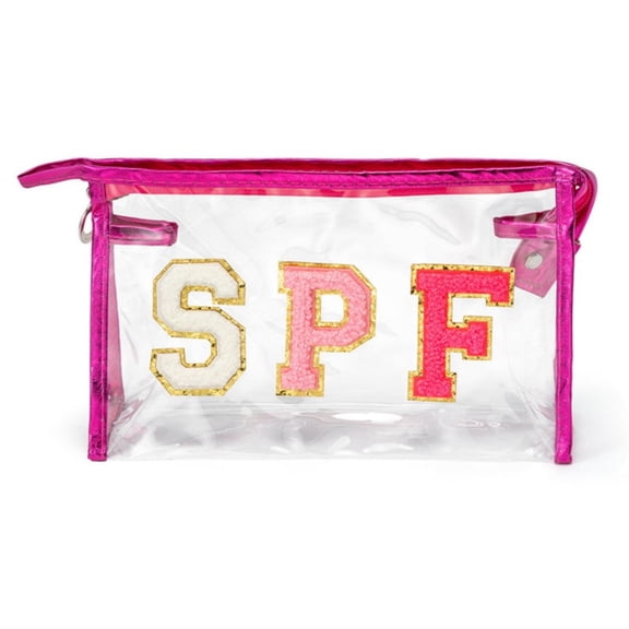 Haooryx SPF Makeup Bag, Large Felt Cosmetic Travel Pouch with Zipper for Women, 12pcs