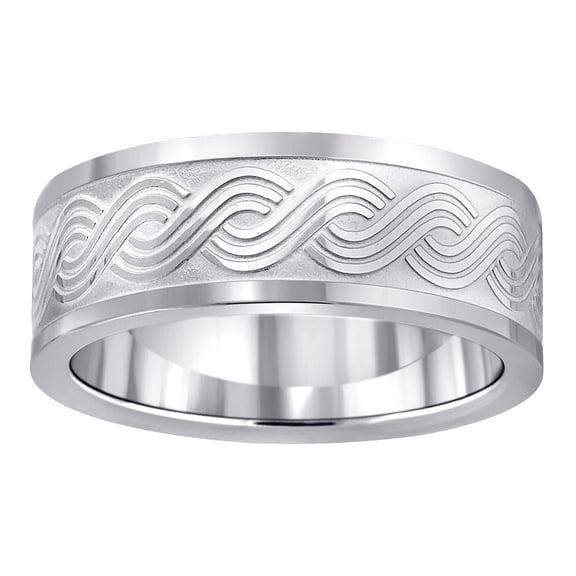 Stainless Steel Mens Irish Claddagh Celtic Trinity Knot Pattern Center Brushed Comfort-fit Fashion Band Ring Size 7 Wedd