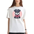 thumbnail image 1 of Playera Blanca Camiseta Unisex Estampada Schnauzer, 1 of 5