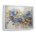 thumbnail image 2 of Designart "Exquisite Violets In Blue And Gold Hues I" Violets Floater Framed Canvas Wall Art, 2 of 5