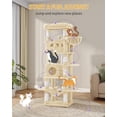 thumbnail image 3 of Cat Tree, 66.9‑Inch Tall Multi‑Level Cat Tower for Indoor Cats with Large Platforms, Cozy Cat Condos, Big Hammock and Toy Balls for Adult Cats, Beige, 3 of 8