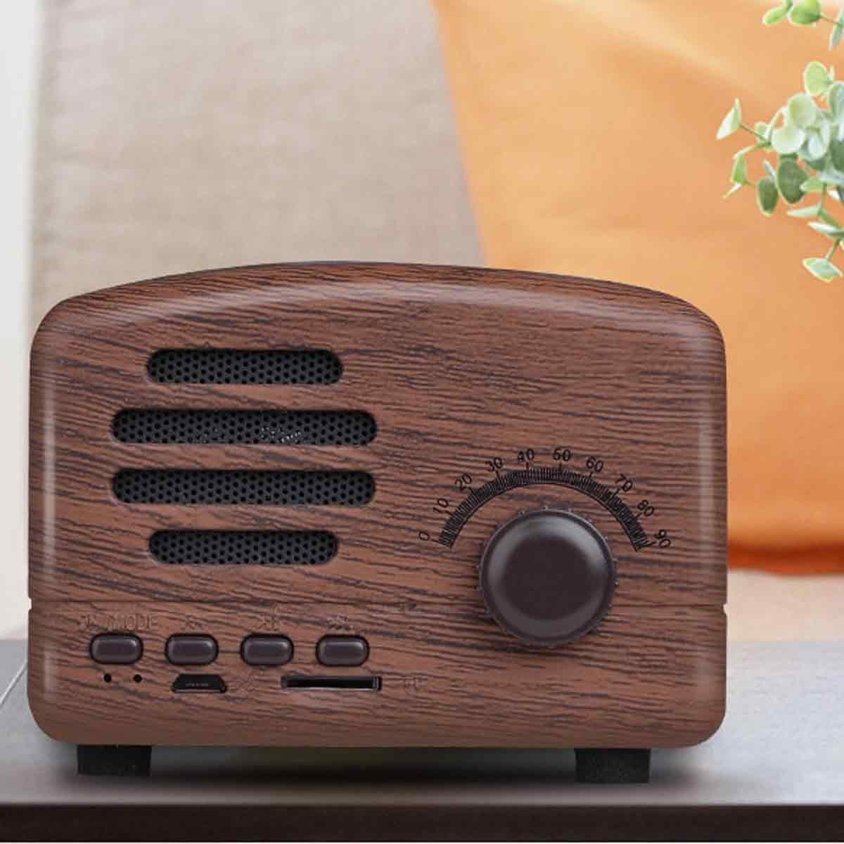 Mini Vintage Radio, Portable Retro Am Fm Support Card Receiver, Stereo Shortwave Pocket Usb Bluetooth Speaker With Rechargeable Battery Duulaya
