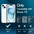 thumbnail image 2 of JETech 5 in 1 Matte Case for iPhone 15 6.1-Inch with 2-Pack Each Tempered Glass Screen Protector and Camera Lens Protector, Translucent Back Shockproof Phone Cover (Blue), 2 of 7