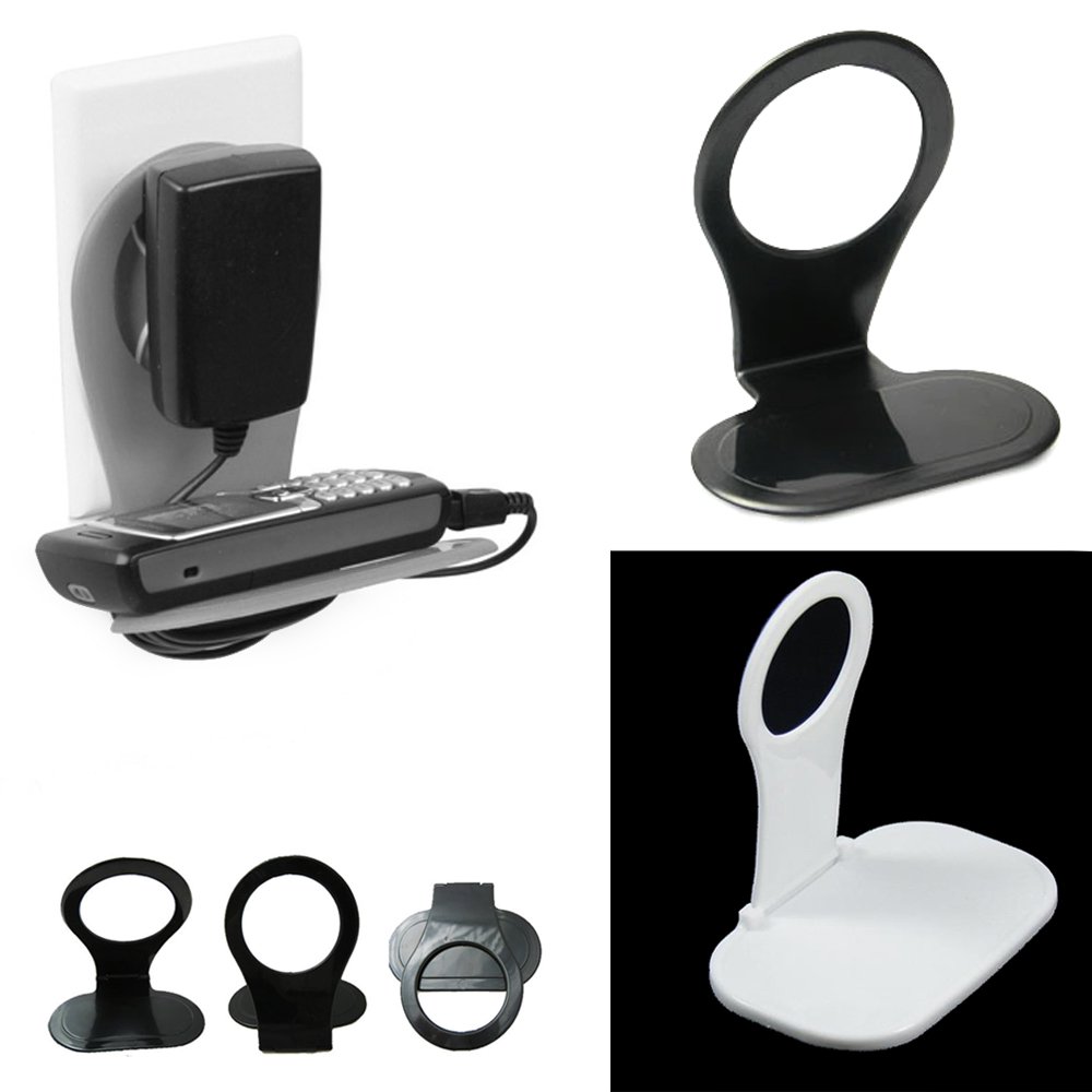 2PK Cell Phone Holder Wall Mount iPhone Charger Foldable Dock Charging