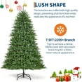 thumbnail image 4 of Senfot 7.5FT Prelit Artificial Christmas Tree with 600 Lights, Foldable Stand, On/Off Foot Pedal, Easy Assembly, Christmas Holiday Decoration for Home, Party, Office, Green, 4 of 8