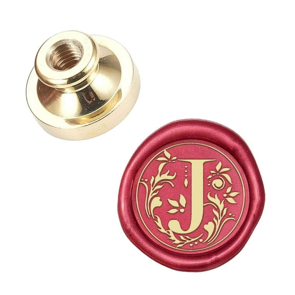 Wax Seal Stamp Head Letter J Removable Sealing Brass Stamp Head Alphabet Letter Initial for Creative Gift Envelopes Invitations Cards Wedding Party Thanksgiving Christmas Halloween Decoration for DIY