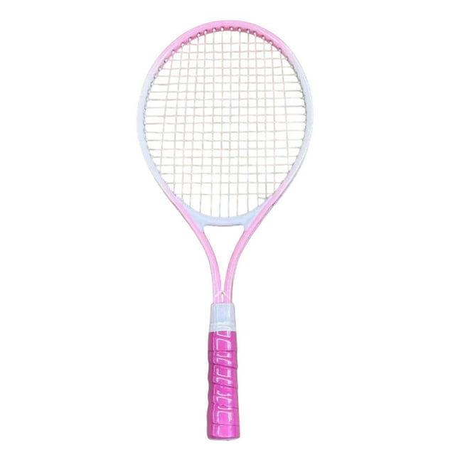 Ruiboury Tennis Racket Nonslip Grip High Strength Strings Nylon for Park Beach Garden Pink