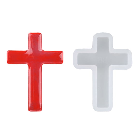 50 pc Cross Shape DIY Silicone Molds Resin Casting Molds For UV Resin Epoxy Resin Jewelry Making White 39x28x7mm