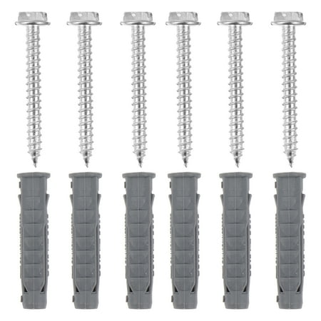 

6pcs Plastic Ribbed Wall Anchors and 6pcs Screws Kit for LCD TV Bracket
