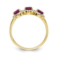 thumbnail image 2 of Primal Gold 14 Karat Yellow Gold Composite Ruby and Diamond 3-Stone Ring, 2 of 6
