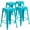 Crystal Teal-Blue, variant on Flash Furniture 4 Pack Commercial Grade 24" High Backless White Metal Indoor-Outdoor Counter Height Stool with Square Seat