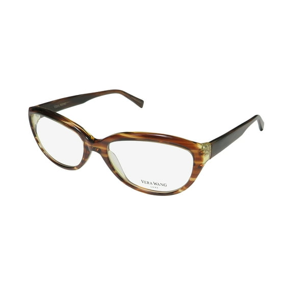 NEW VERA WANG LUXE SASHA WOMENS/LADIES CAT EYE FULL-RIM TABAC FRAME DEMO LENSES 53-17-135 EYEGLASSES/GLASSES