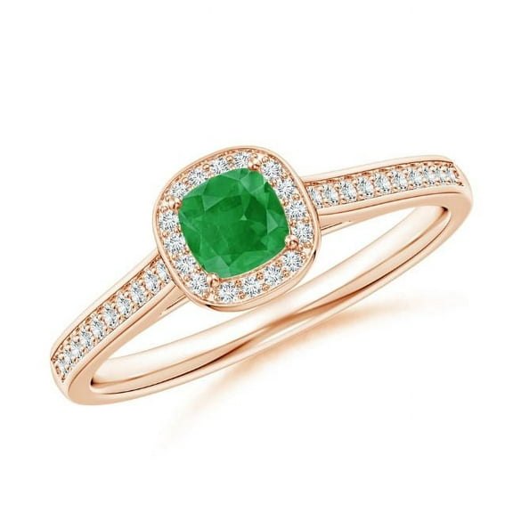 Cushion Shape Green Emerald CZ Diamond Cocktail Band Ring Women 925 Sterling Silver Rose Gold Plated May Birthstone Engagement Anniversary Gift Gemstone Jewelry