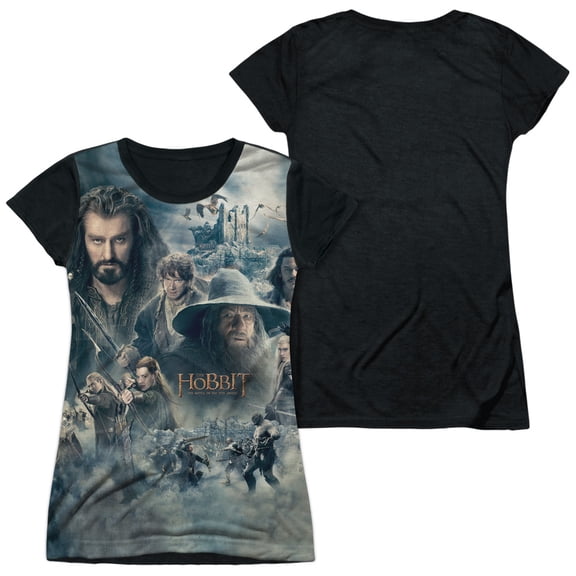 Hobbit - Epic Poster - Juniors Teen Girls Black Back Sleeve Shirt - X-Large