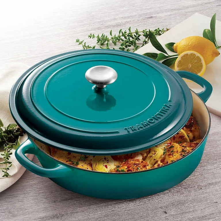 6.5 Qt Enameled Cast Iron Covered Dutch Oven - Gradated Teal