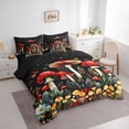 thumbnail image 3 of jejeloiu Colorful Fungus 7-Piece Twin Bedding Sets,Red Brown Mushroom Bedding Comforter Set,Rustic Flower Floral Sheet Sets For Girls,Breathable Home Decor Reversible, 3 of 8