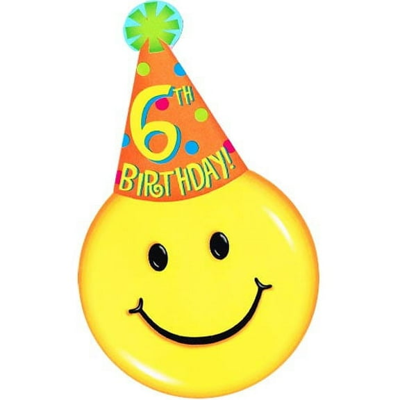 6th Birthday 'Smiles' Invitations w/ Envelopes (8ct)