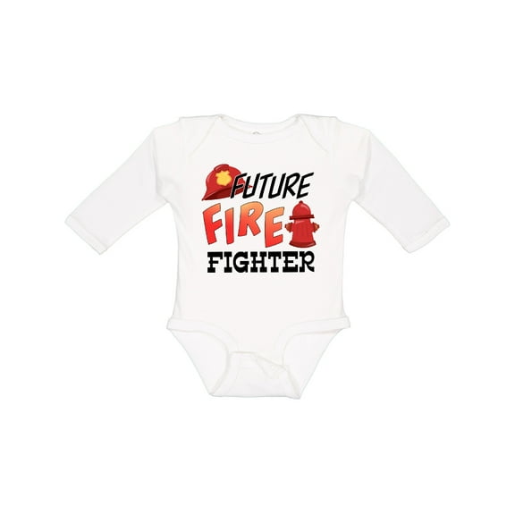 Inktastic Future Fire Fighter Boys or Girls Long Sleeve Baby Bodysuit