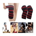 thumbnail image 2 of Rodillera Elástica Vendas 1 Par Bandas Deportiva Rodilla Gym rojo/negro, 2 of 5