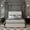White, variant on Canopy Platform Bed King Size with Headboard, Upholstered Bed Frame with 4 Posters and Wood Slats, No Box Spring Needed, White