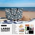 thumbnail image 5 of Wukai Blue Flower Print Zipper Bag,large Beach Tote Bag,Waterproof Sandproof Bag,Grocery and Picnic Tote Travel Bag, 5 of 5