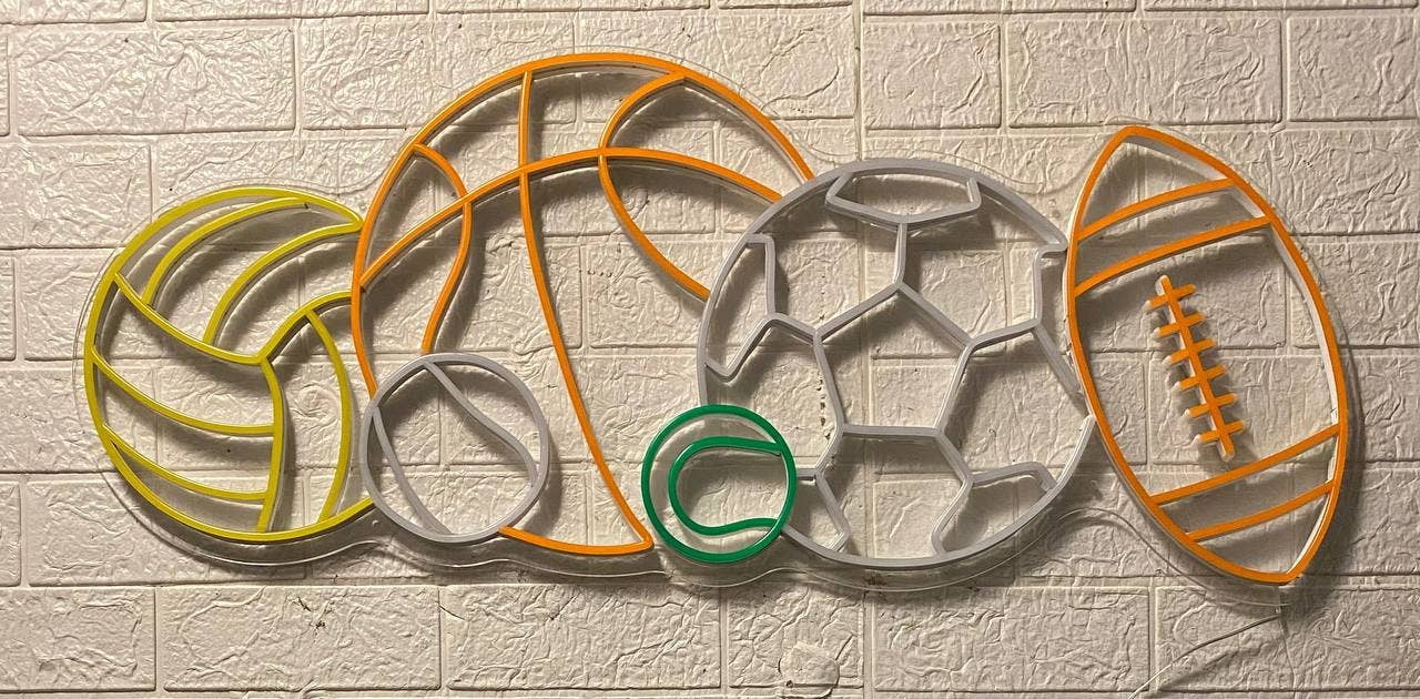 Glowneon Soccer Ball Neon Sign, Basketball Led, Ball Sport Led Light