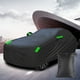 thumbnail image 1 of Funda para coche con revestimiento plateado y negro completo, resistente a la lluvia y al sol, con funda de poliéster con tira reflectante, 1 of 2