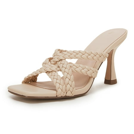 

Party & Dress -Women s Braided Cross Strap Stiletto Heel Sandals Solid Square Open Toe High Heels