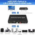 thumbnail image 3 of KSRplayer Extractor de Audio HDMI eARC/ARC con Convertidor Digital a Analógico – Salida Óptica, L/R y Estéreo de 3.5mm para HDTV, Barra de Sonido, Amplificador, Altavoz, Audífonos, 3 of 14
