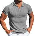 thumbnail image 2 of Sngxgn Men's Short Sleeve Regular Fit Polo Shirt(Grey,XXXL), 2 of 5